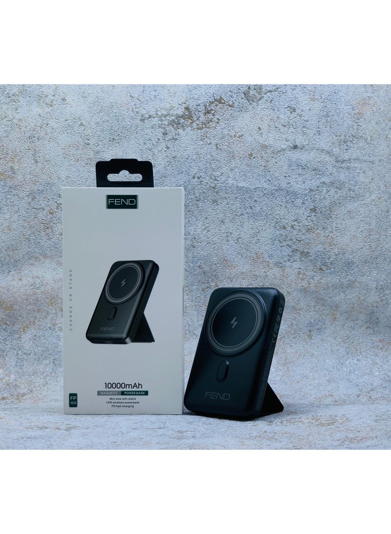 Fend FP105 10000mAh Mini Magnetic Power Bank with Stand, 15W PD Fast Charging, Compact Wireless Charging Battery Pack with Digital Safety Protection for Daily Travel Use - Image 5